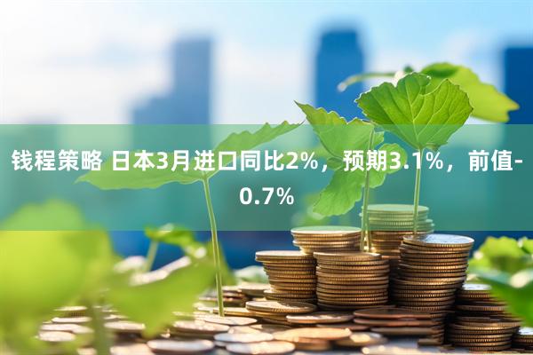 钱程策略 日本3月进口同比2%，预期3.1%，前值-0.7%
